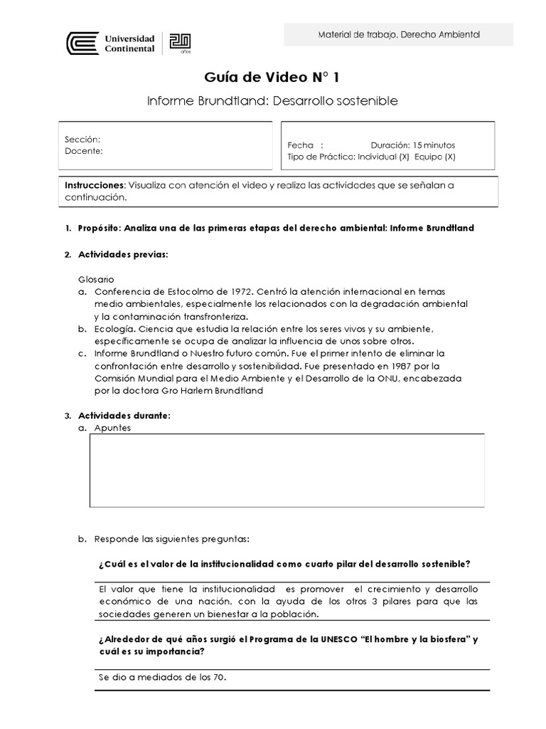 Informe Brundtland y Desarrollo Sostenible | PDF | Sustentabilidad ...