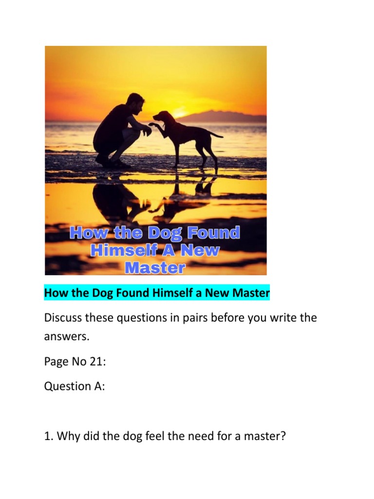 HOW THE DOG FOUND HIMSELF A MASTER PDF Dogs Canidae