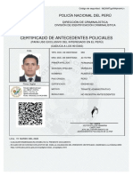 Certificado de Antecedentes Policiales - Sr. Ruben