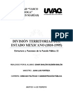 División Territorial Del Estado Mexicano