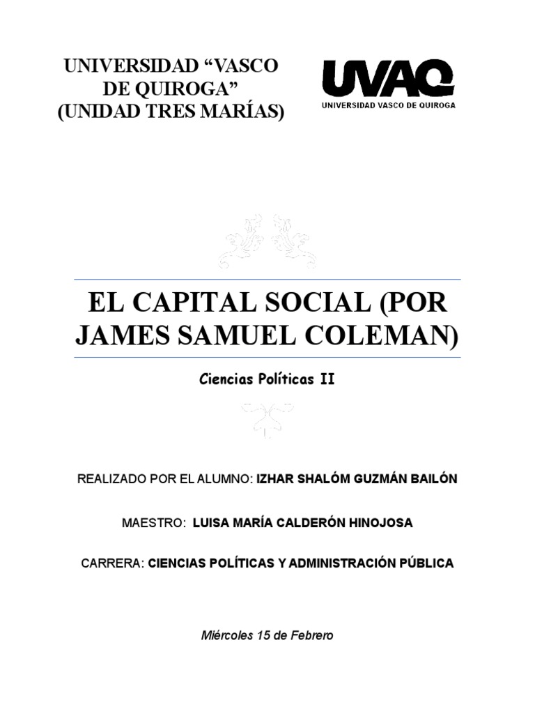El Capital Social Por James Coleman | PDF | Capital social | Science