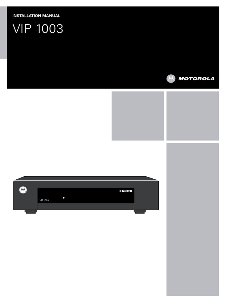 Motorola Vip 1003 | PDF | Set Top Box | Hdmi