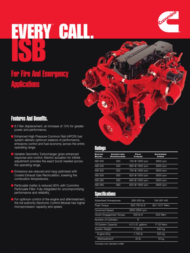 Cummins Isb Emergency 2007 Epa Specs PDF Propulsion Machines