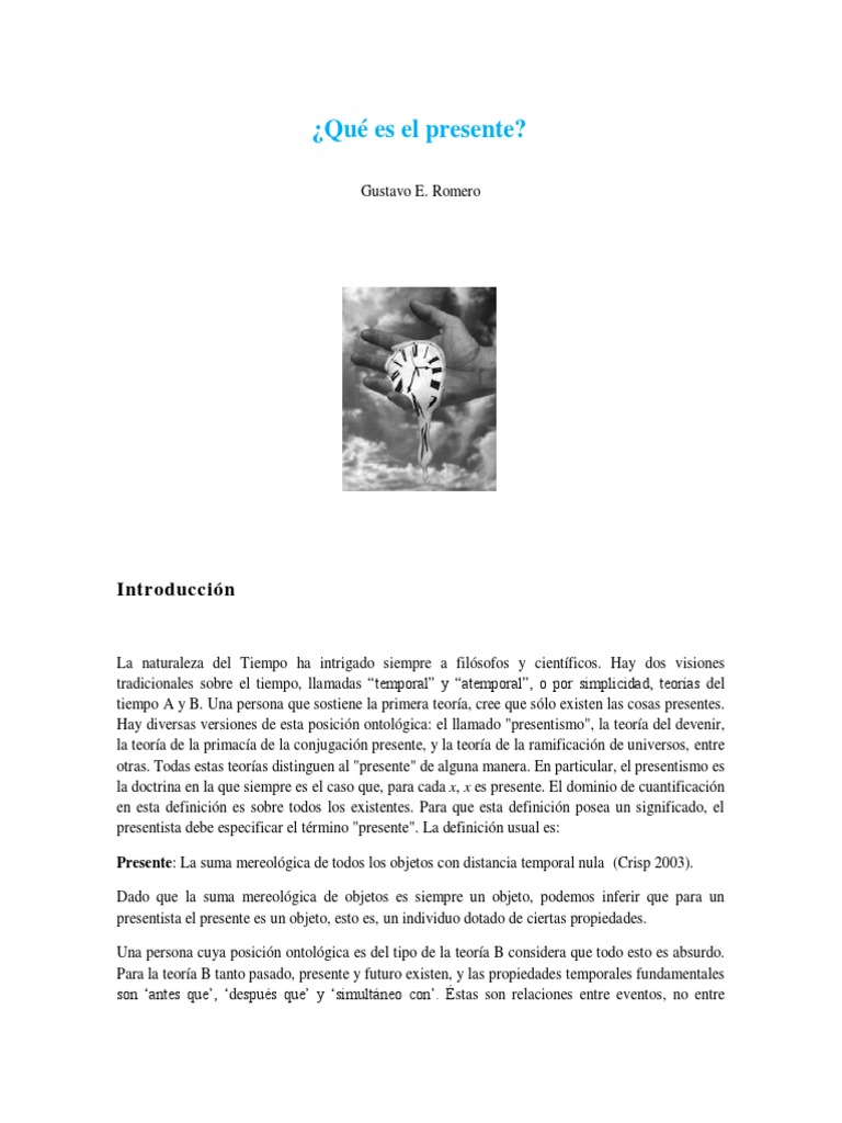 Que Es El Presente PDF Hora Ontología