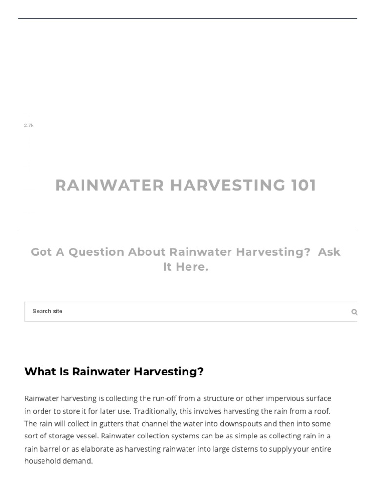 Rainwater Harvesting 101 Your HowTo Collect Rainwater Guide PDF