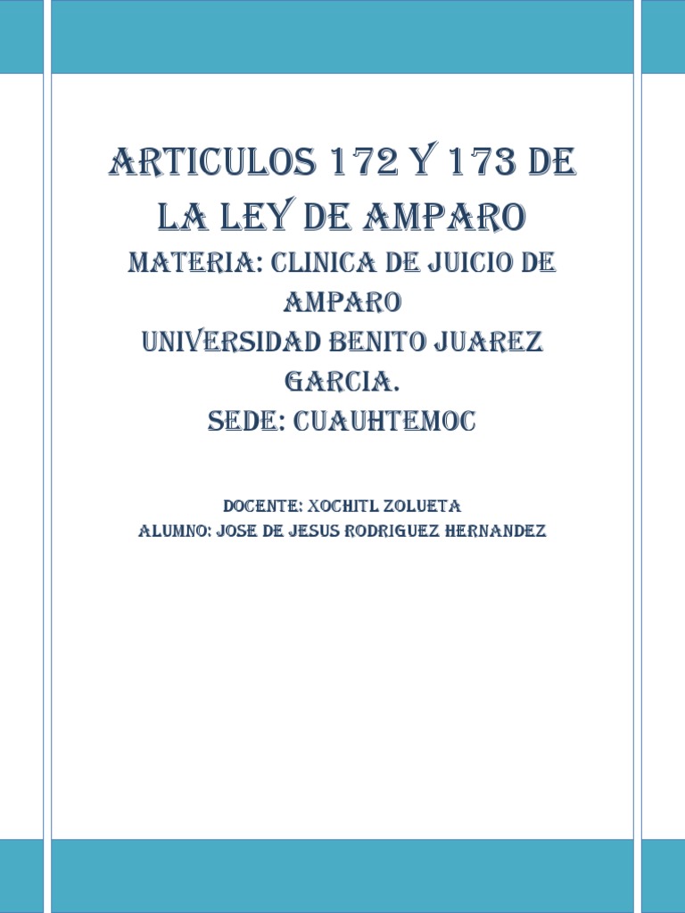Art. 172 Y 173 Ley de Amparo | PDF | Derecho penal | Juez