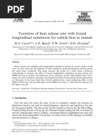 Variation of Heat Release Rate With Forced Longitudinal Ventilation For Vehicle Fires in Tunnels