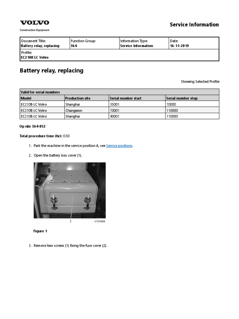 Battery Relay Circuit Ec210 PDF