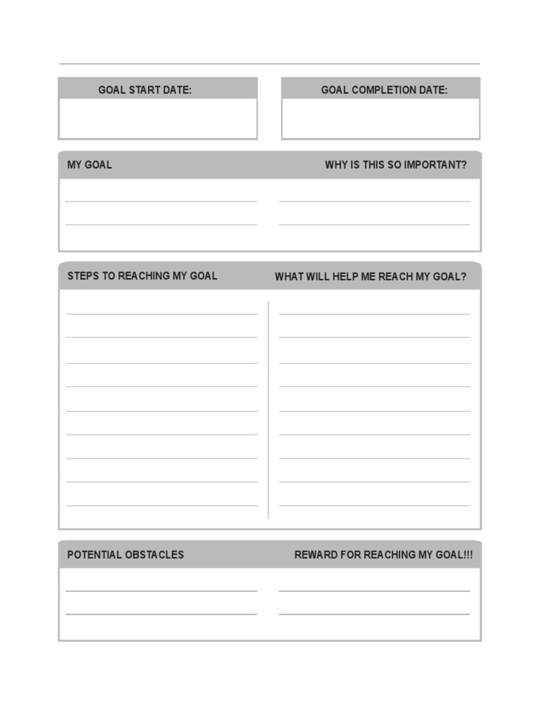 Personal Goal Setting Template | PDF | Self-Improvement