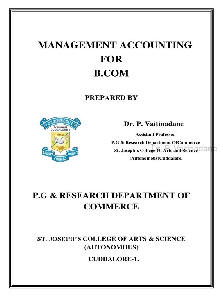Management Accounting for B.Com Students | PDF | Cash Flow Statement ...