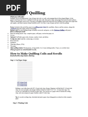 Basics of Quilling