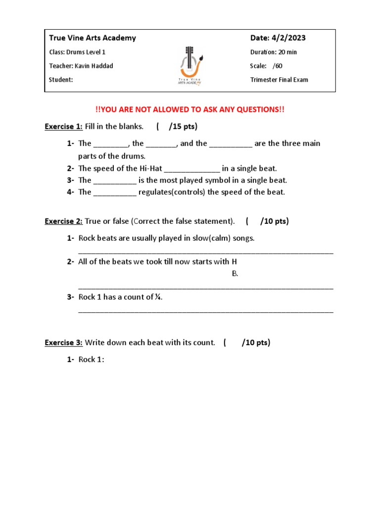Level 1 Test | PDF