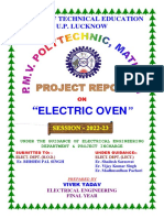 Electric Oven: Board of Technical Education U.P. Lucknow