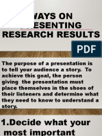 Ways On Presenting Research Result