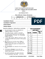 Sure Key Examinations Board p.7 Ple Mathematics