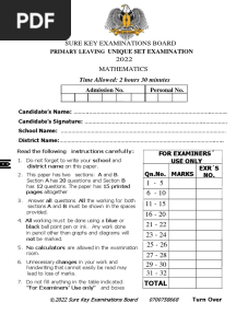 Sure Key Examinations Board p.7 Ple Mathematics