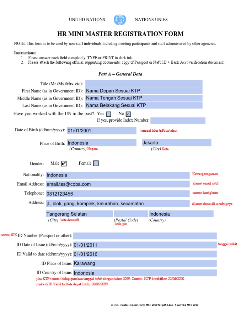 HR Mini Master Registration Form | PDF | Banking | Payments