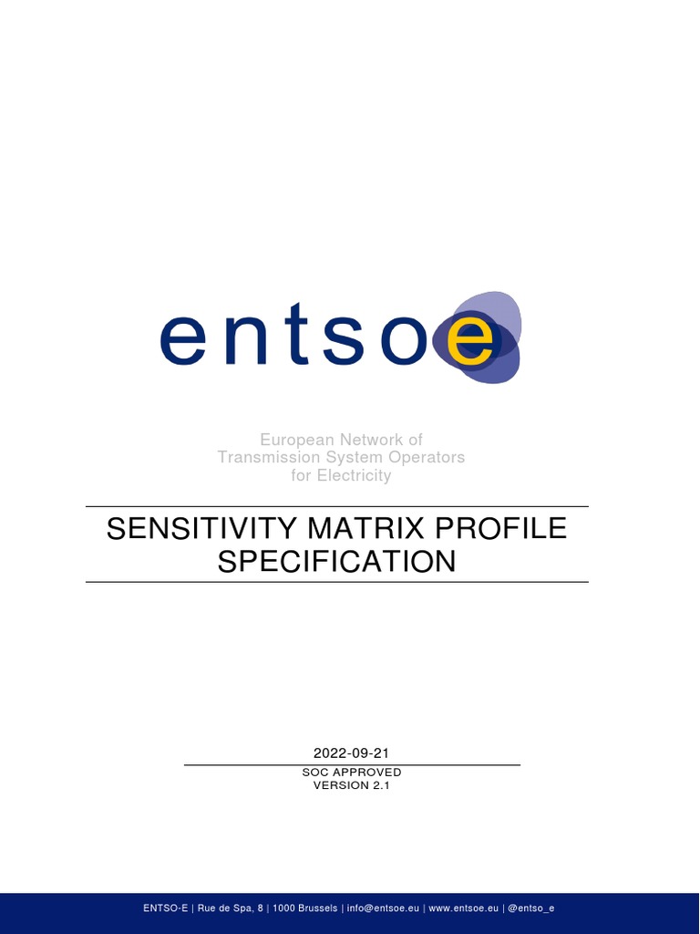 Sensitivitymatrix profile specification v2 1 pdf uniform resource