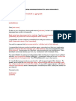 Letter Confirming Summary Dismissal For Gross Misconduct