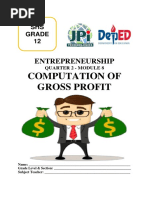 ENTREPRENEURSHIP 12 Q2 M8 Computation of Gross Profit