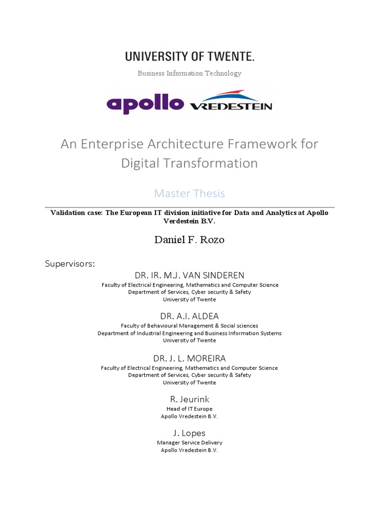 EA Framework for Digital Transformation | PDF | Enterprise Architecture ...