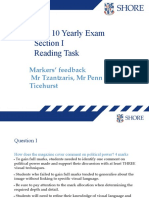 Year 10 English Yearly Exam 2019 Reading Task Feedback 2019