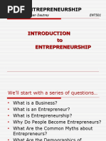 1 INTRODUCTION To ENTREPRENEURSHIP