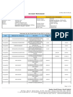 Account Statement: Customer Information Branch/Account Information