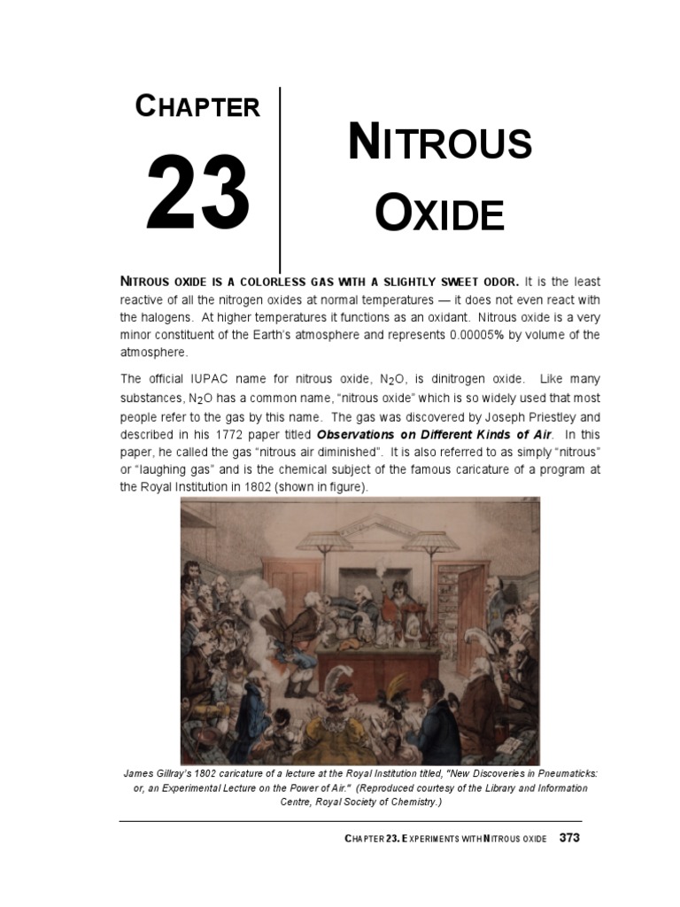 Gas Chapter 23 Nitrous Oxide PDF Nitrous Oxide Combustion