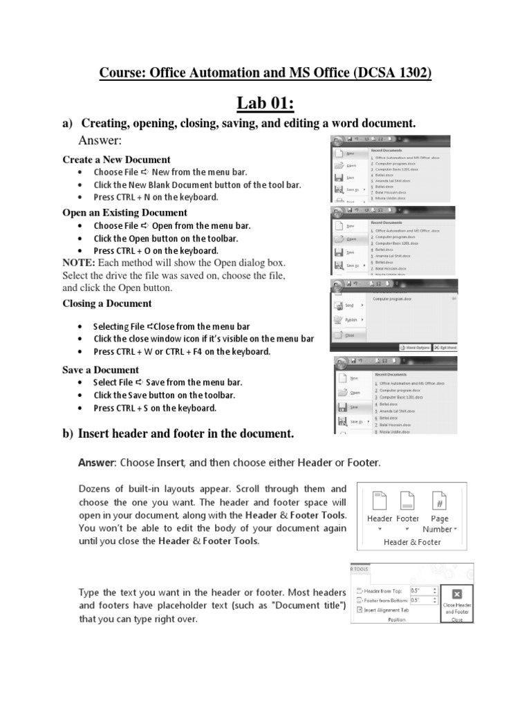MS Office Automation Techniques | PDF | Hyperlink | Microsoft Word