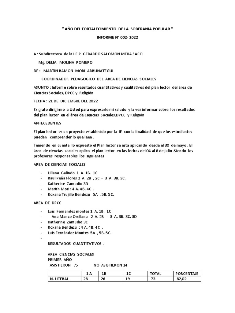 Infolme Plan Lector 4 Bimestre Pdf