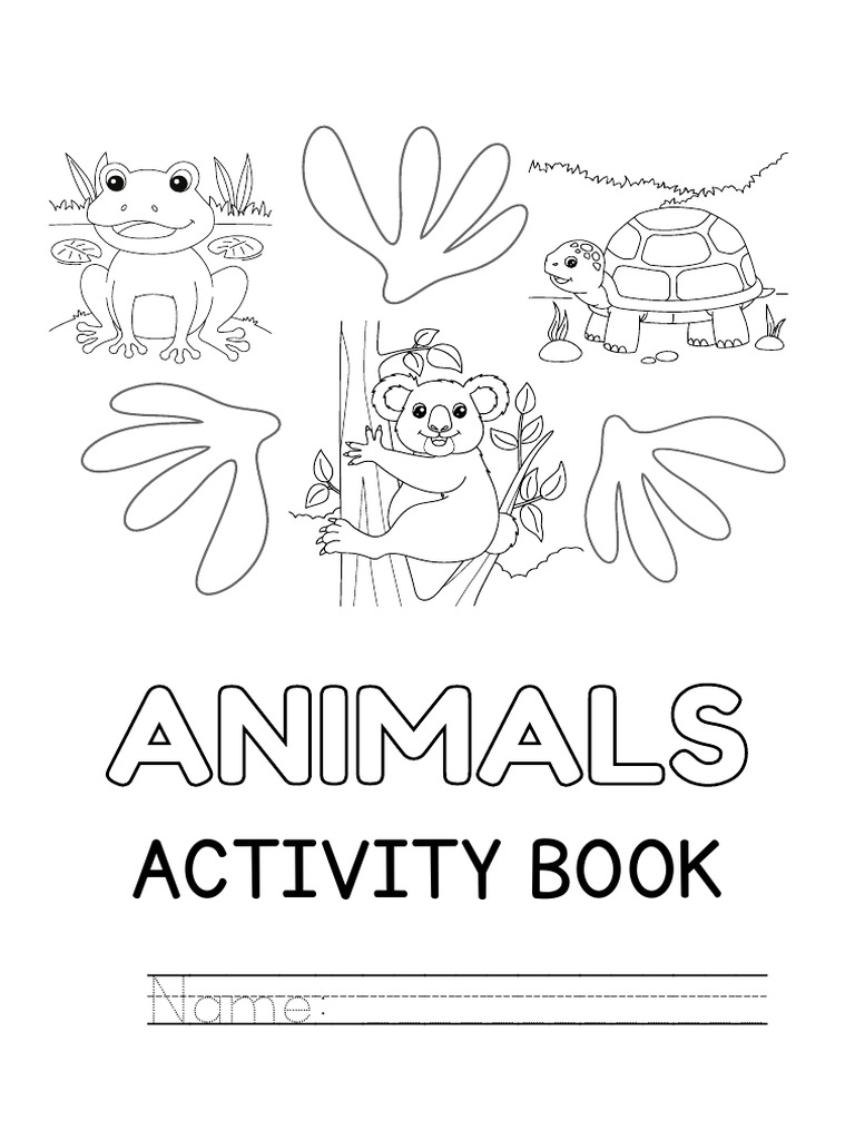 Animals color and trace activity worksheet pdf