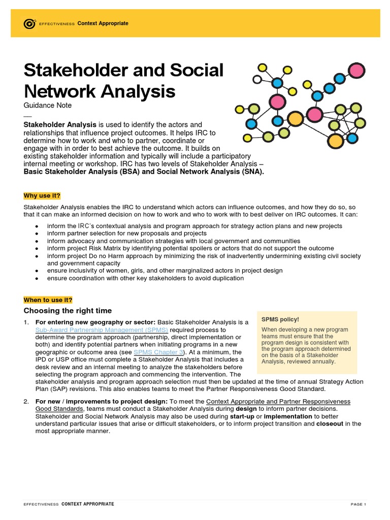 Stakeholder Analysis Guidance Note | PDF | Social Network | Risk