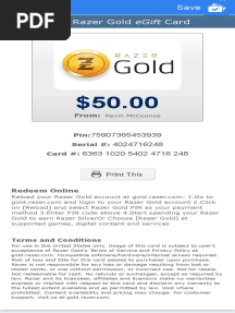 Your Razer Gold EGift Card
