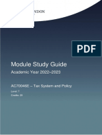 Module Study Guide: Academic Year 2022 - 2023