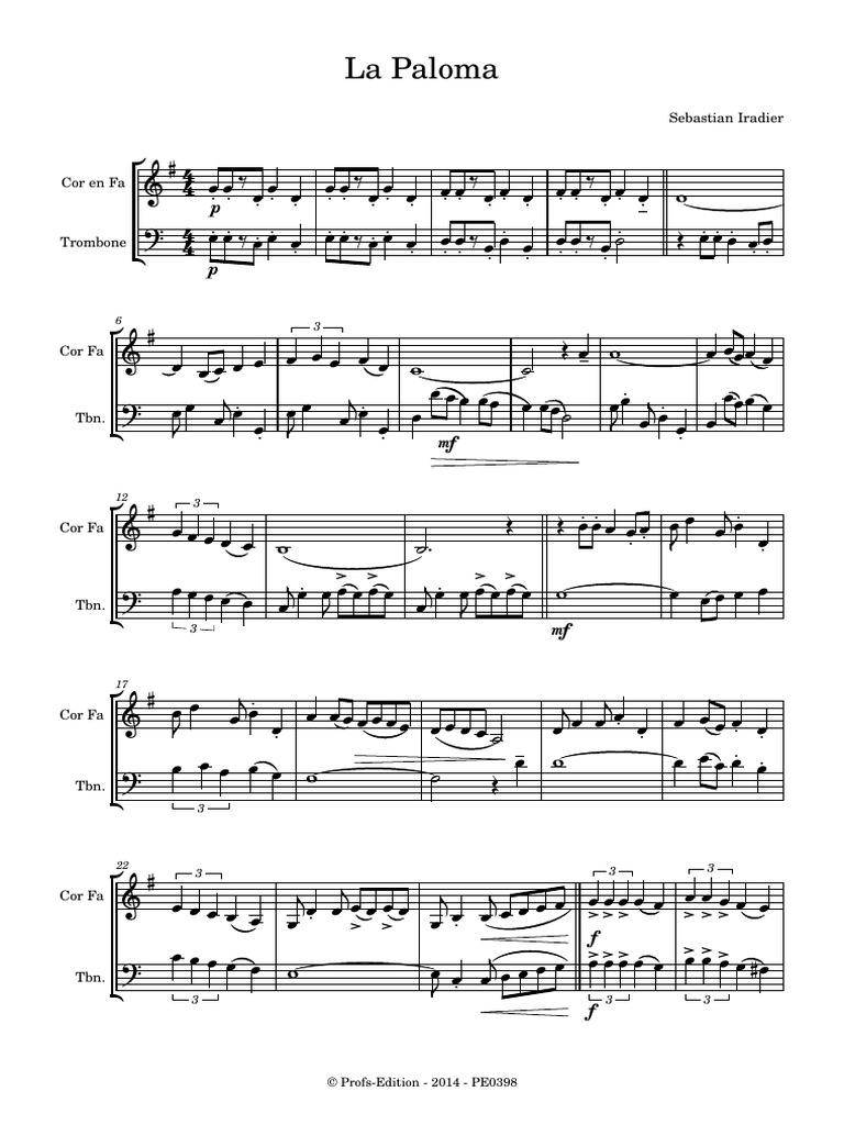 La Paloma!! | PDF | Works | Spanish Language Music