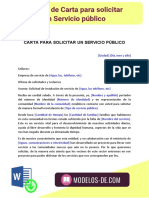 Carta de para Solicitar Un Servicio Publico