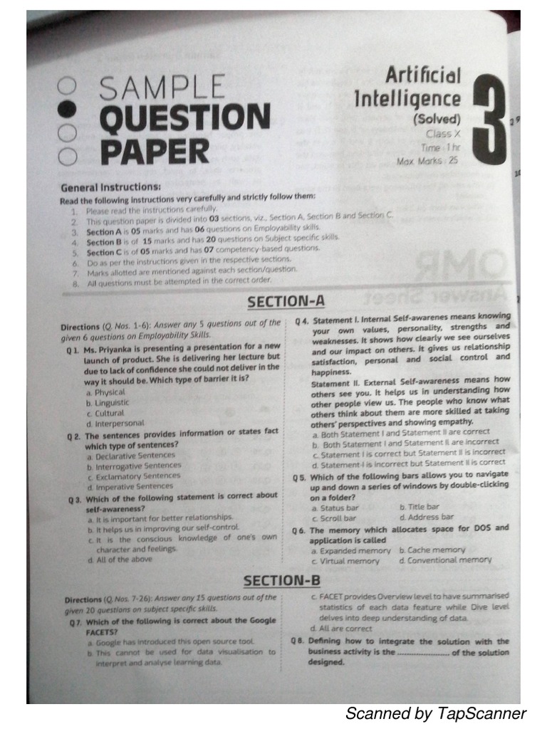 Class Xi Ai Paper
