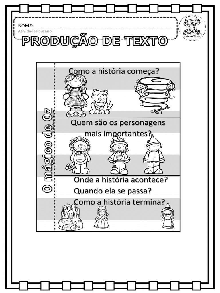 Atividades Educativas: O Mágico de Oz | PDF, image size:768x1024