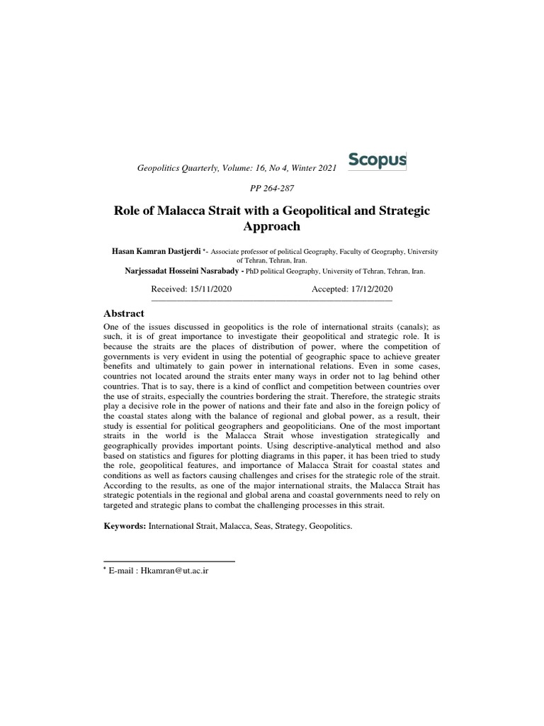 Geopolitical Importance of Malacca Strait | PDF | Strait Of Malacca ...