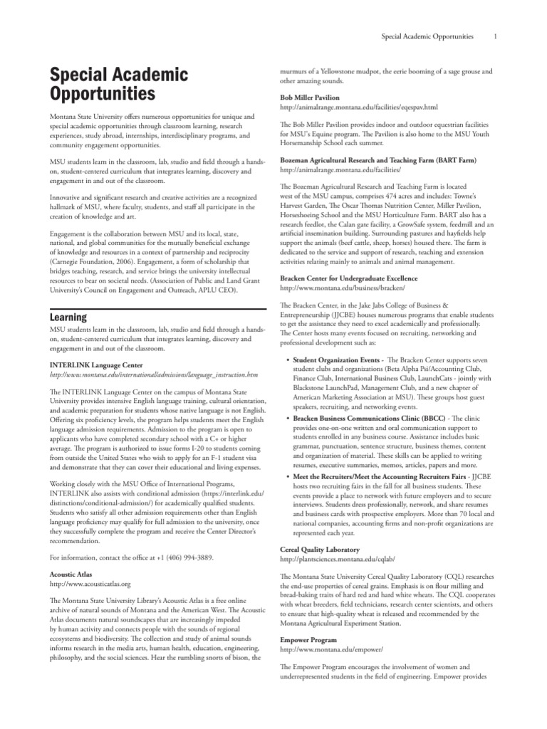 Special Academic Opportunities PDF Libraries International Student