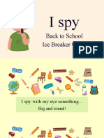 Colorful Illustrative Back To School I Spy Ice Breaker Game Presentation