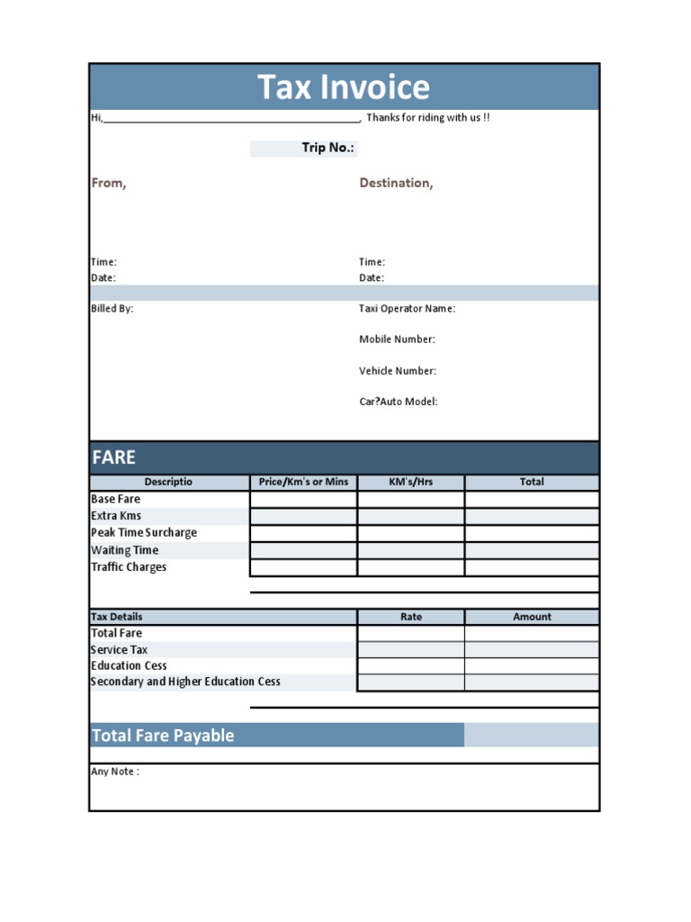 Ola Taxi Invoice Template | PDF | Business | Finance & Money Management