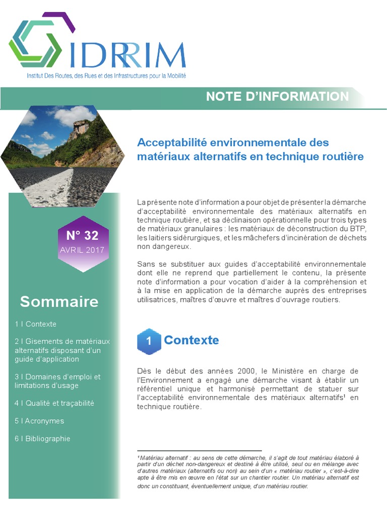 Acceptabilité environnementale de matériaux alternatifs en technique  routière - Les sables de fonderie