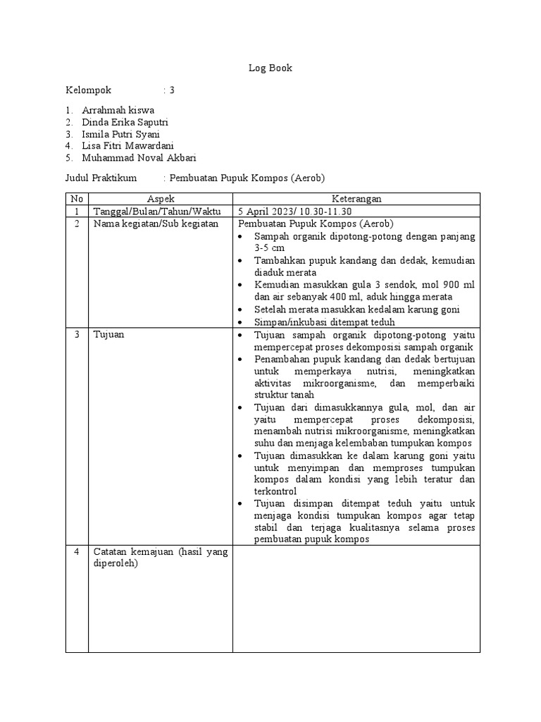 Log Book | PDF