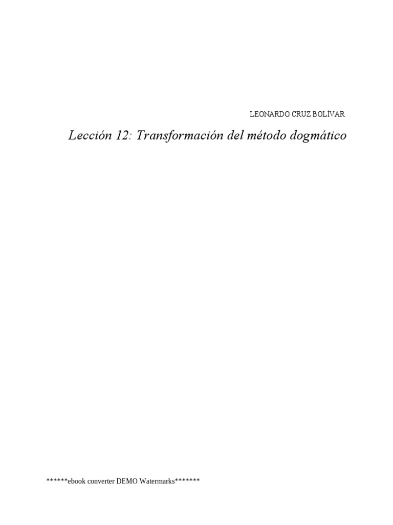 CRUZ BOLIVAR, Leonardo. Transformaci¢n del m‚todo dogm tico | PDF ...
