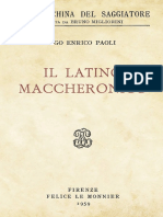 Ugo Enrico Paoli - Il latino maccheronico-Le Monnier (1959)