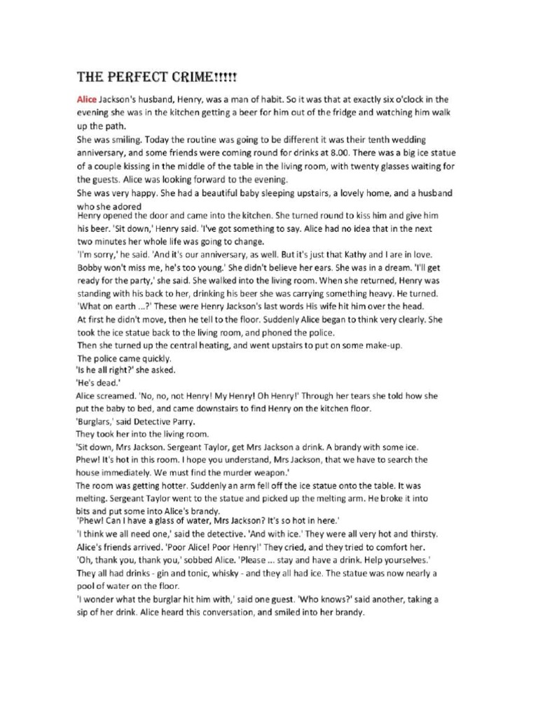 The Perfect Crime - Text | PDF