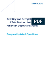 Frequently Asked Questions Delisting and Deregistration of American Depository Shares