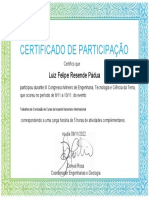 Certificado de Participação: Luiz Felipe Resende Pádua